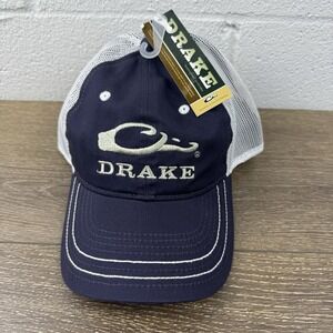 Drake Waterfowl Men's Trucker‎ Hat Mesh Adjustable Navy Blue New DH4075-NVY
